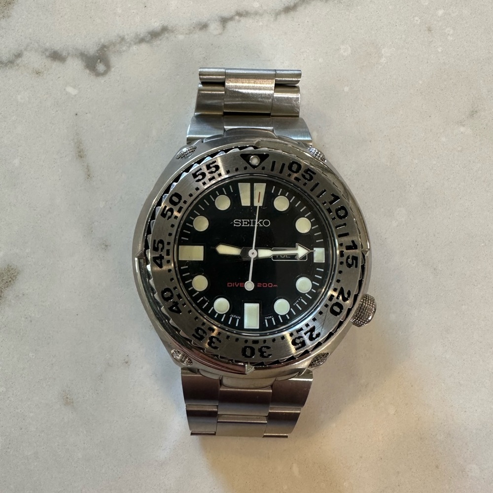 Gents Seiko 7N36-0AF0 Sawtooth Scuba Divers Quartz Watch